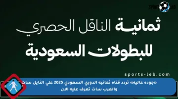 «جودة عالية» تردد قناة ثمانية الدوري السعودي 2025 علي النايل سات والعرب سات تعرف عليه الآن